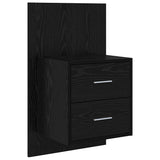 Headboard with Cabinet 3 pcs Black Oak Engineered Wood 3416135