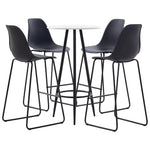 5 Piece Bar Set Plastic Black 279761