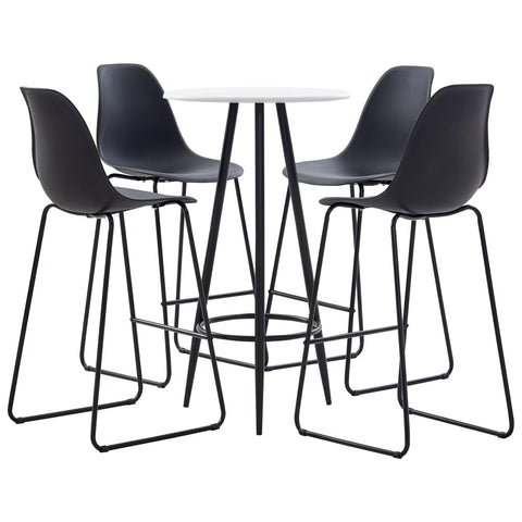 5 Piece Bar Set Plastic Black 279761