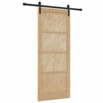 Sliding Door Manual Natural and black 83 x 202 cm 3333280