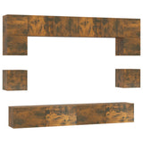 8 Piece TV Cabinet Set Smoked Oak Engineered Wood 3114419