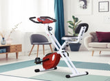 Folding Exercise Bike, Fitness Bicycle Indoor Trainer, 8-Level Magnetic Resistance Adjustable, with T3398P349153