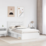 Bed Frame with Headboard White 120 x 190 cm Solid Pine Wood 3411439