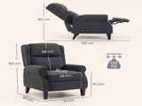132&deg Recliner Armchair, with Extended Footrest - Dark Grey T3398P424905