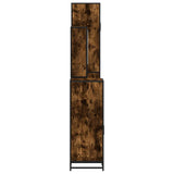 4 Piece Bathroom Furniture Set Smoked Oak Engineered Wood 3301217