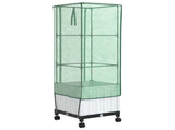 Garden Planter with Greenhouse Cover&Wheels White PP 3422933