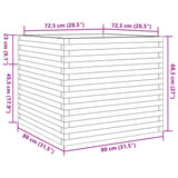 Garden Planter Wax Brown 80x80x68.5 cm Solid Wood Pine 3282481