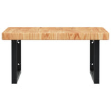 Basin Shelf Wall Mounted Steel and Solid Wood Oak 3302493