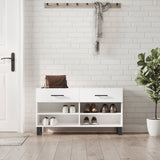 Shoe Bench High Gloss White 102x35x55 cm Engineered Wood 829766