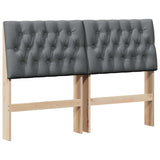 Upholstered Headboard Dark Grey 150 cm Solid Pine Wood 879335