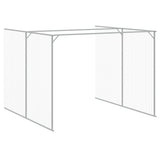Dog House with Run Light Grey 214x865x181 cm Galvanised Steel 3189128