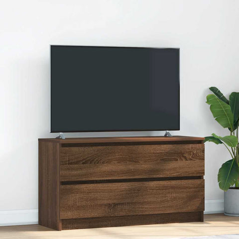 ZNTS TV Cabinet Brown Oak 100x35x54 cm Engineered Wood 861811