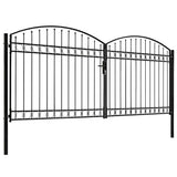 Fence Gate "ASSEN" Double Door with Arched Top Steel 400x200 cm 143096