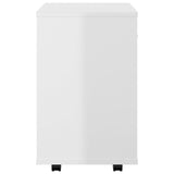 Rolling Cabinet High Gloss White 46x36x59 cm Engineered Wood 808473