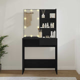 Dressing Table with LED Black 74.5x40x141 cm 808802