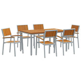 Garden Dining Set 7 pcs Grey Solid Acacia Wood 3284424