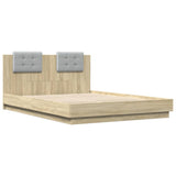 Bed Frame Sonoma oak Engineered wood, Plywood Double Bed Frame 3210012