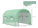 300 x 195cm Walk-In Tunnel Greenhouse - Green T3398P318749