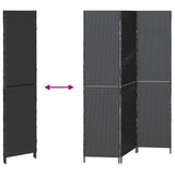 Room Divider Folding Manual Black 146 x 180 cm Poly Rattan 42003668