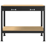 Workbench Black 114 x 54 x 91 cm Engineered Wood and Metal 42020126