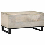 Coffee Table Beige and Black 80 x 50 x 40 cm Solid Acacia wood 4017976