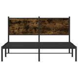 Metal Bed Frame without Mattress Smoked Oak 140x200 cm 4007668