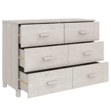 Sideboard HAMAR White 113x40x80 cm Solid Wood Pine 340449