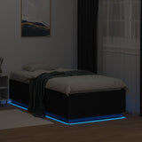Bed Frame with LED without Mattress Black 90x190 cm Single 3209661