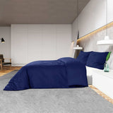 Duvet Cover Set Navy Blue 240x220 cm Cotton 136144