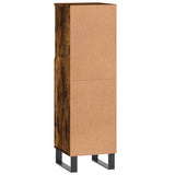 Bathroom Cabinet Smoked Oak 30x30x100 cm Engineered Wood 831569