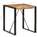321596 Dining Table 70x70x75 cm Solid Rough Mango Wood