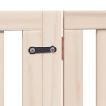 Dog Gate with Door Foldable 8 Panels 640 cm Poplar Wood 3155666