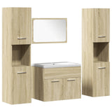 ZNTS 5 Piece Bathroom Furniture Set Sonoma Oak Engineered Wood 3325011