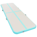 Inflatable Gymnastics Mat with Pump 600x100x10 cm PVC Green 91923