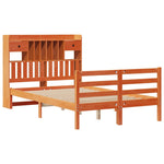 ZNTS Bookcase Bed without Mattress Wax Brown 120x190 cm Small Double Solid Wood Pine 3321950