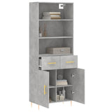 Highboard Concrete Grey 69.5x34x180 cm Engineered Wood 3200509