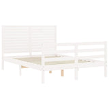 Bed Frame without Mattress White 140x200 cm Solid Wood 3195027