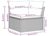 Sofa Set with Cushion with Storage 7 pcs Black Poly Rattan 3359202