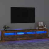 TV Cabinet with LED Lights Smoked Oak 210x35x40 cm 3152735