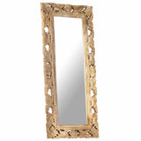 321640 Hand Carved Mirror Brown 110x50 cm Solid Mango Wood
