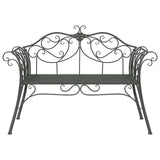 Garden Bench 2-Seater 130 x 47 x 90 cm Steel Silver Grey 42029541