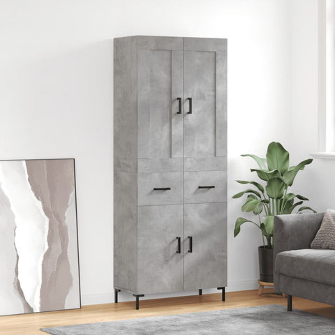 Highboard Concrete Grey 69.5x34x180 cm Engineered Wood 3199877