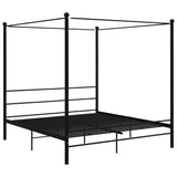 Canopy Bed Frame without Mattress Black Metal 200x200 cm 325069