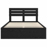 Bed Frame with Headboard Black 140 x 200 cm Solid Pine Wood 3411408
