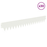 Lawn Edging 30 pcs 103 x 15 cm metal White 8008244
