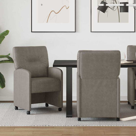 Dining Chairs 2 pcs Grey 57 x 67 x 95 cm Faux leather 42017841