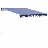 Manual Retractable Awning 350x250 cm Blue and White 3055188