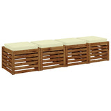 4-Piece Seat Cushions VUGHT 4 pcs 100% Polyester Cream 946284