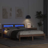 Bed Frame with Headboard Brown 120 x 190 cm Solid Pine Wood 872788