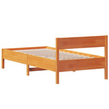 Bed Frame without Mattress Wax Brown 75x190 cm Small Single Solid Wood Pine 842785